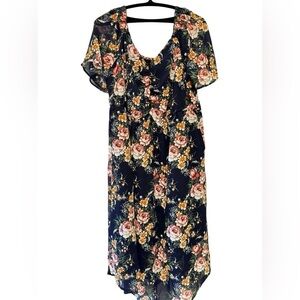BloomChic Smocked VNeck Floral Dress